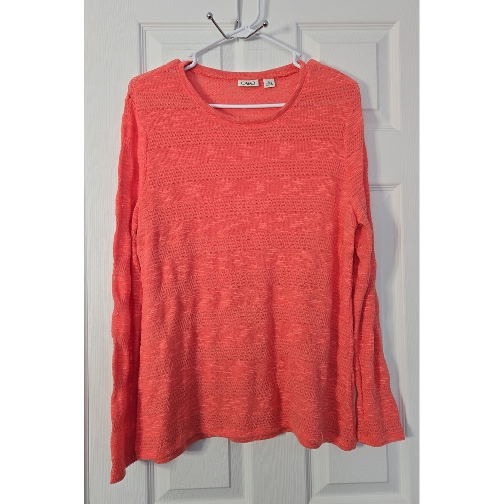 Cato Womans Pullover Sweater Light weight Size XL Peach